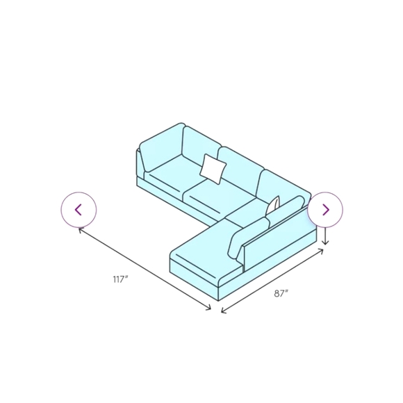 2 piece upholstered sectional - Picture 2 of 5